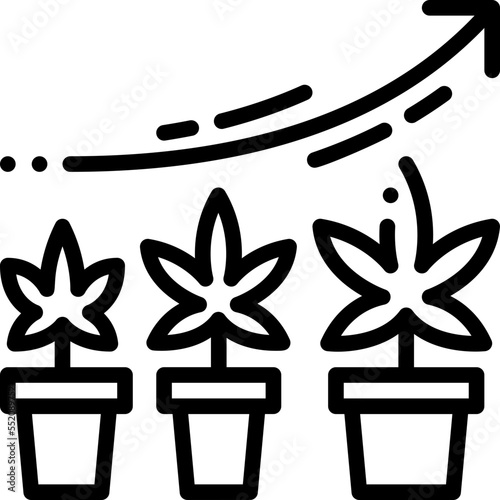 Cannabis Growing drug marijuana tobacco cannabinoids herb herbal  line outline icon