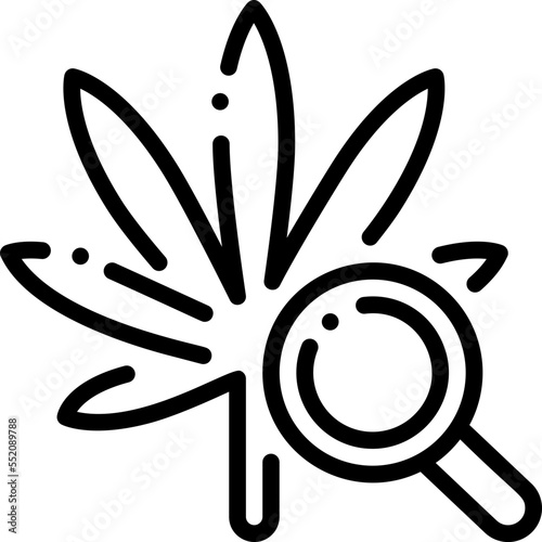 Cannabis Research drug marijuana tobacco cannabinoids herb herbal  line outline icon