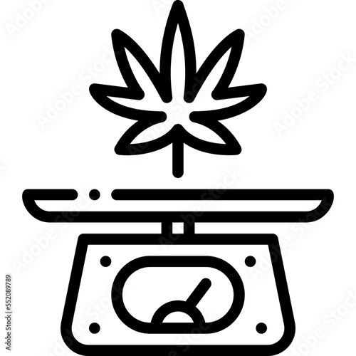 Cannabis Scale drug marijuana tobacco cannabinoids herb herbal  line outline icon