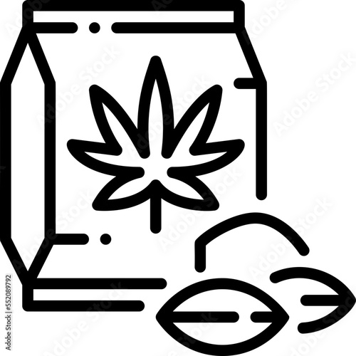 Cannabis Seeds drug marijuana tobacco cannabinoids herb herbal  line outline icon