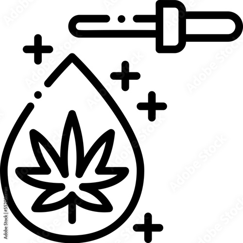 Cannabis Serum drug marijuana tobacco cannabinoids herb herbal  line outline icon