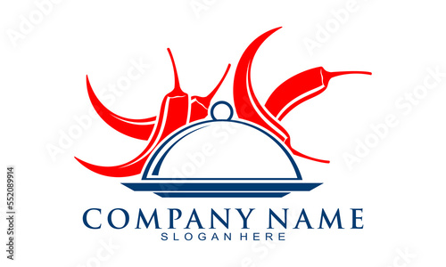 Spicy food illustration vector logo