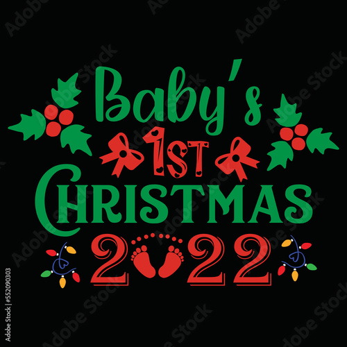 Baby s 1st Christmas 2022 Shrit Print Template