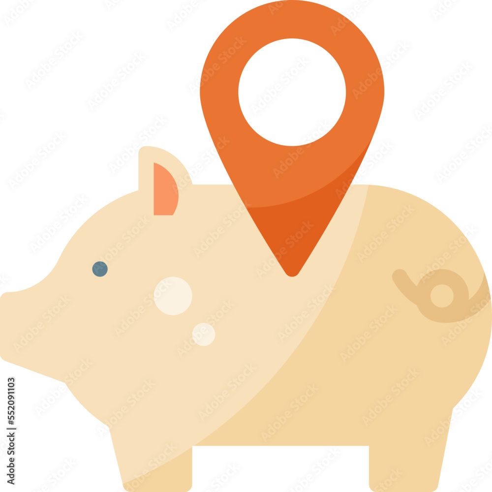 pig tracking organic nature field garden ranch plant farm flat icon pig tracking organic nature field garden ranch plant farm flat icon