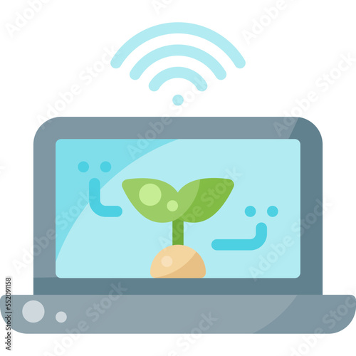 smart farm organic nature field garden ranch plant  flat icon