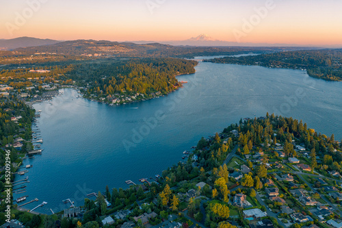 Aerial Views of Bellevue City Washington  USA