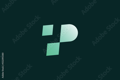 Free Download Letter P Tech Logo Design Template - GFXLoad