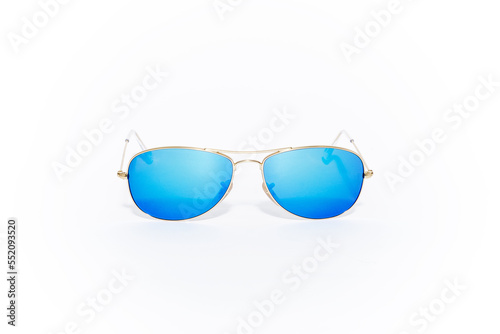 occhiali da sole blu photo