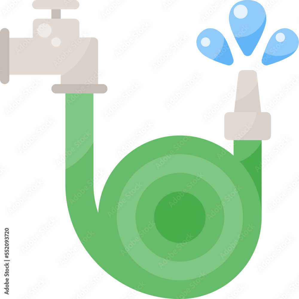 Hose tool nature field garden plant equipment flat icon Hose tool nature field garden plant equipment flat icon
