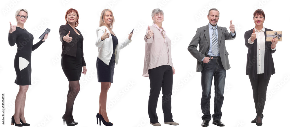 group of business people holding thumb up isolated group of business people holding thumb up isolated