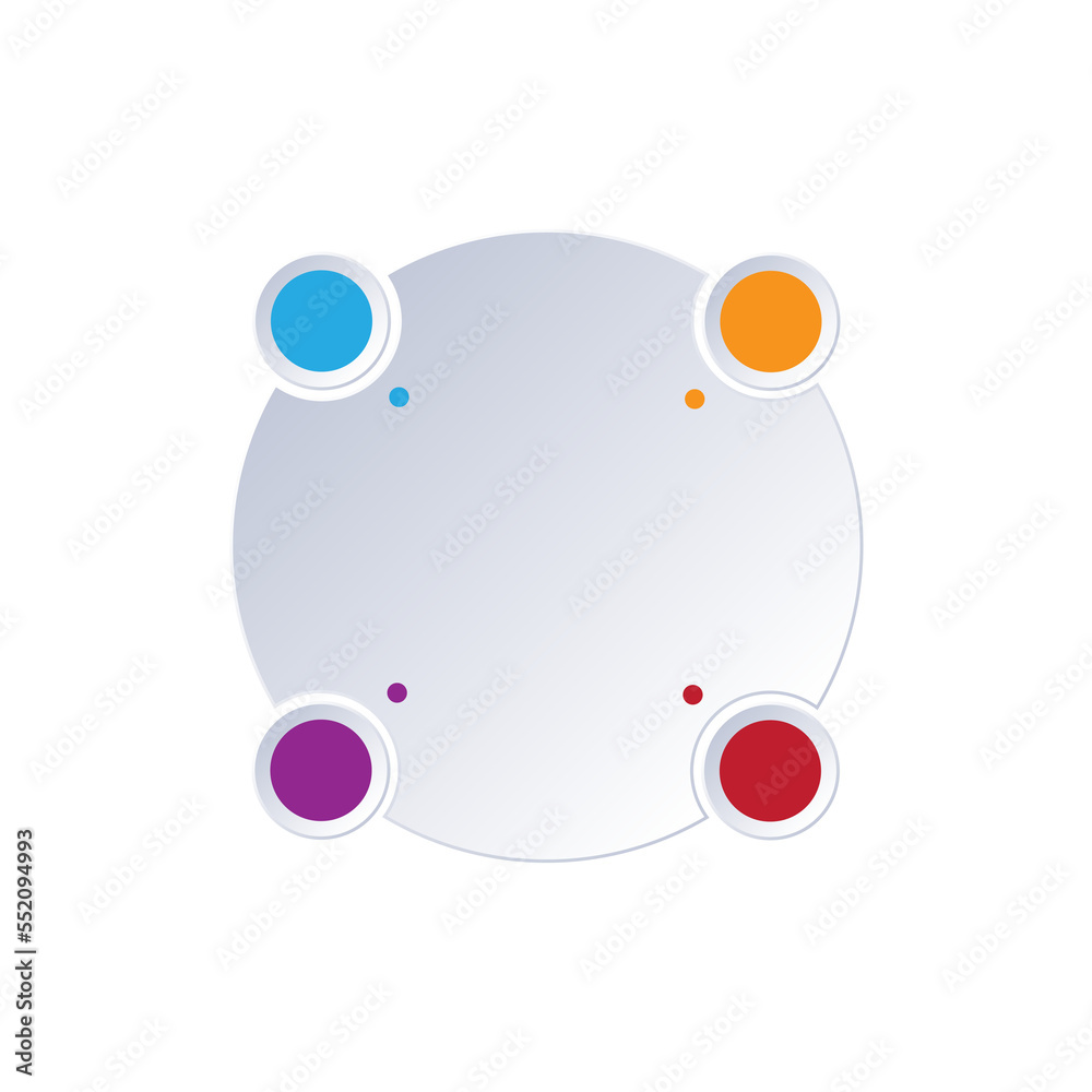 Template for modern infographics 4 positions, chart from color circles Template for modern infographics 4 positions, chart from color circles
