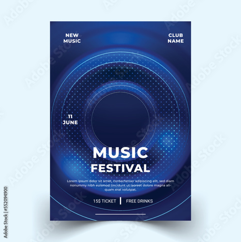 Modern Elegant Music festival poster post EPS template