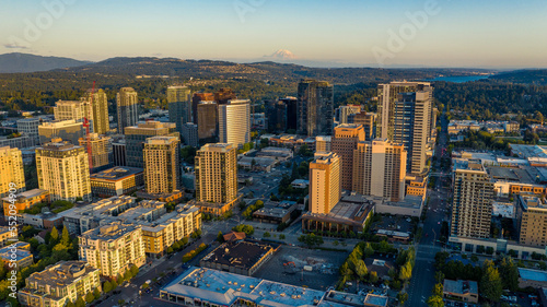 Aerial Views of Bellevue City Washington, USA © adonis_abril