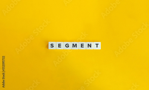Segment Word on Block Letter Tiles on Yellow Background. Minimal Aesthetics.