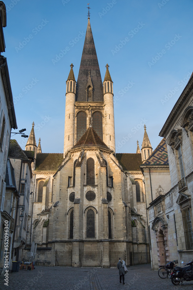 Église Notre-Dame de Dijon. Église catholique du XIIIe à l'architecture gothique classique et à la façade ornée de nombreuses gargouilles.