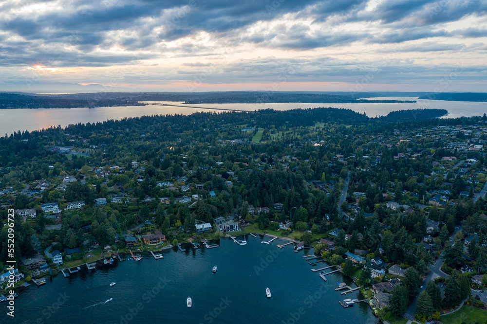 Fototapeta premium Aerial Views of Bellevue City Washington, USA