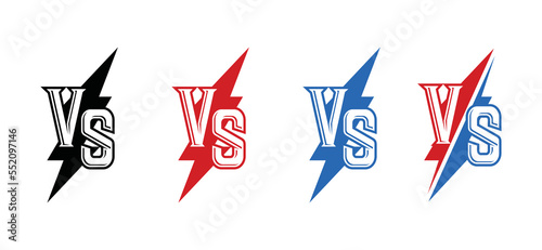 VS or versus icon logo. VS letter or versus for game, sports, fight, battle, match, competition, tournament, symbol vector illustration