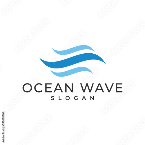 water wave logo template vector - Vector
