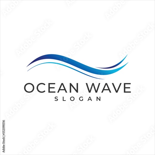 water wave logo template vector - Vector
