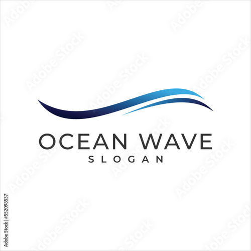 water wave logo template vector - Vector
