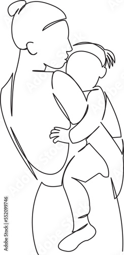 mother with daughter in her arms