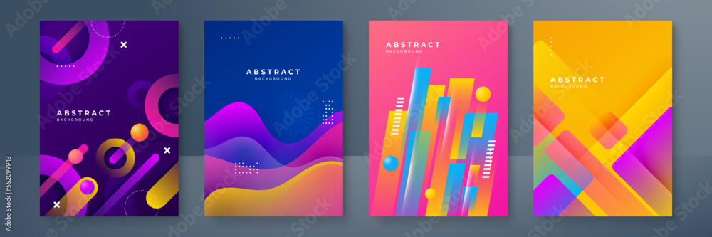 Abstract trendy gradient flowing geometric pattern background texture for poster cover design. Minimal color gradient banner template. Modern vector wave shape for brochure Abstract trendy gradient flowing geometric pattern background texture for poster cover design. Minimal color gradient banner template. Modern vector wave shape for brochure