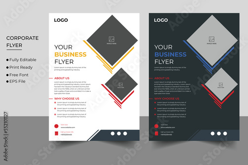 Corporate business flyer design and brochure cover template