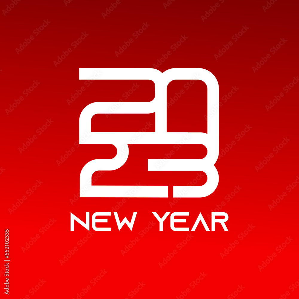 new year 2023 with red and white numbers happy, 2023 new year modern design template , 2023 logo design vector with creative unique style for banner or business new year 2023 with red and white numbers happy, 2023 new year modern design template , 2023 logo design vector with creative unique style for banner or business