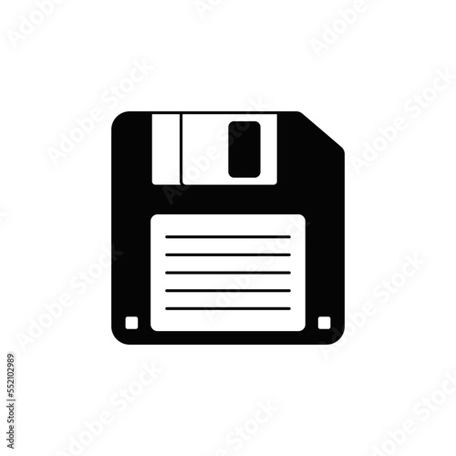 Diskette, floppy icon in black flat glyph, filled style isolated on white background