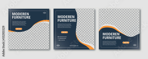 Moderen furniture social media post ,premium vector