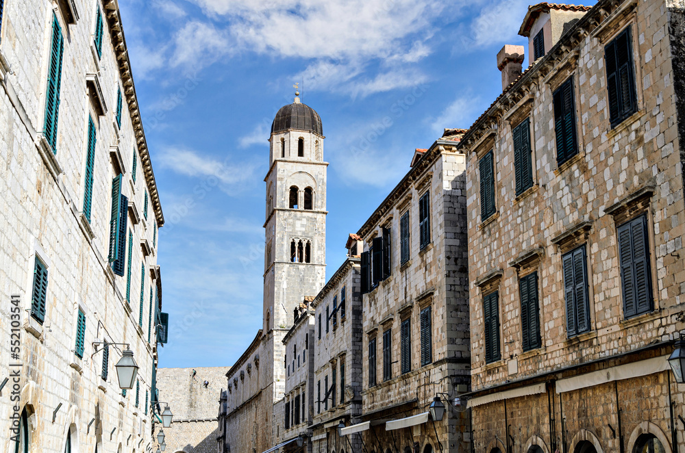 Stradum (Square), main street in the old town of Dubrovnik, Croatia, next to the Franciscan Church-Monastery