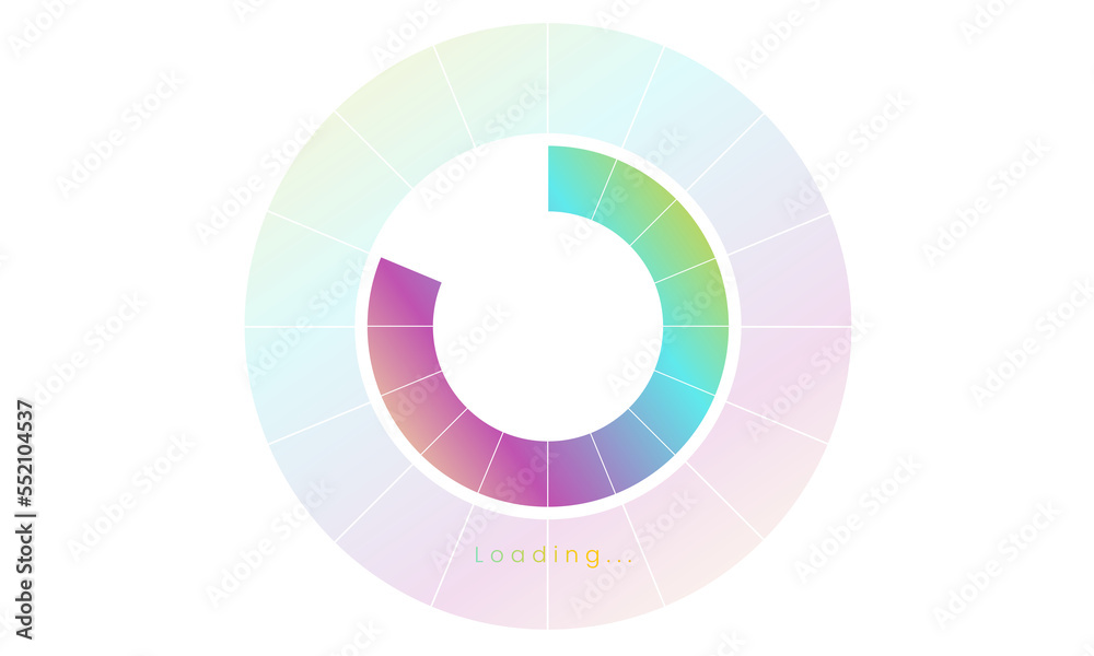 80 percent loading user interface, A Futuristic loading icon, colorful loading tap menu UI, use for Download progress, web design template, interface uploading design.