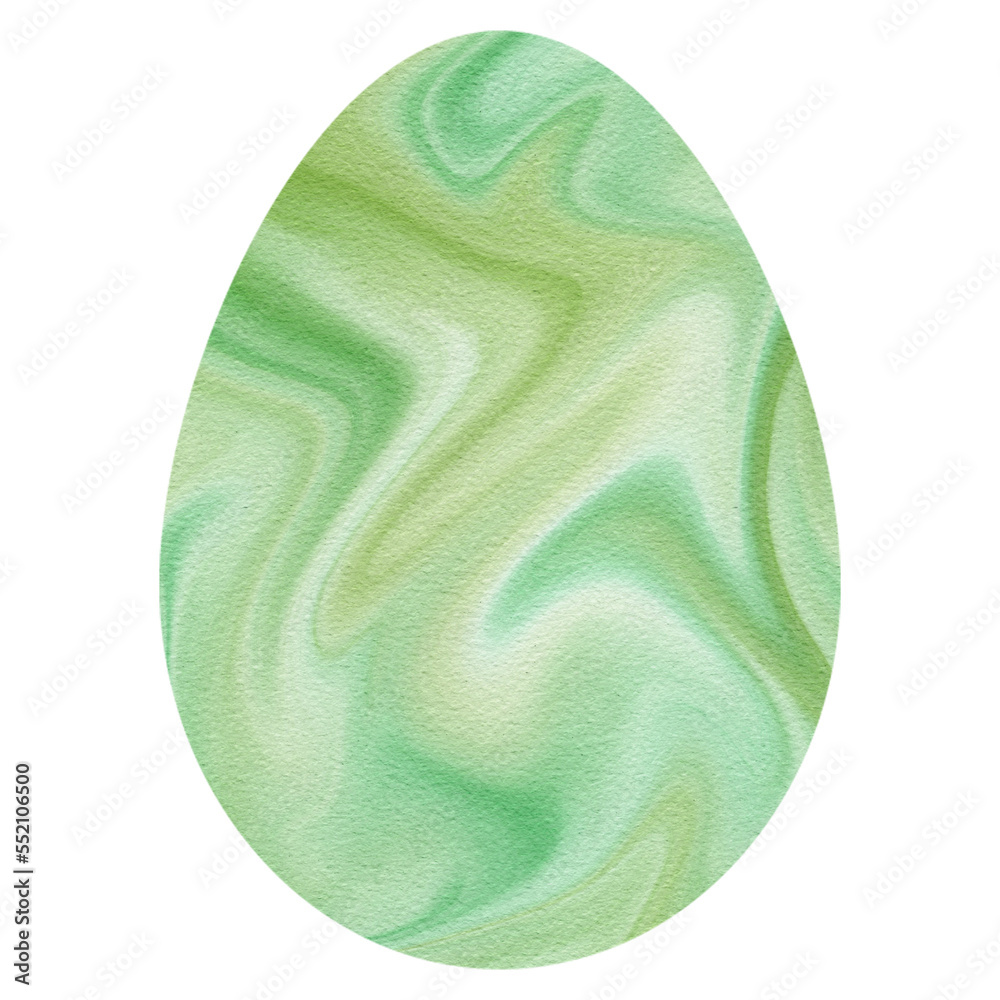 Easter Egg Watercolor. Oval Shape Easter Egg Watercolor. Oval Shape
