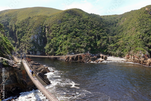 suspension bridge over storm river, tsitsikamma national park, south africa, garden route photo