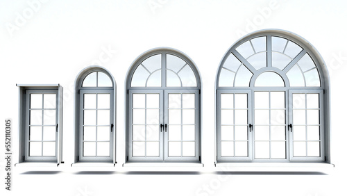 3d illustration of window frame set collection 