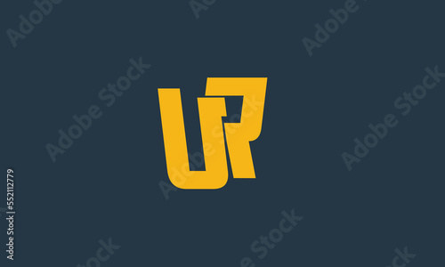 UR, RU initial letters logo template