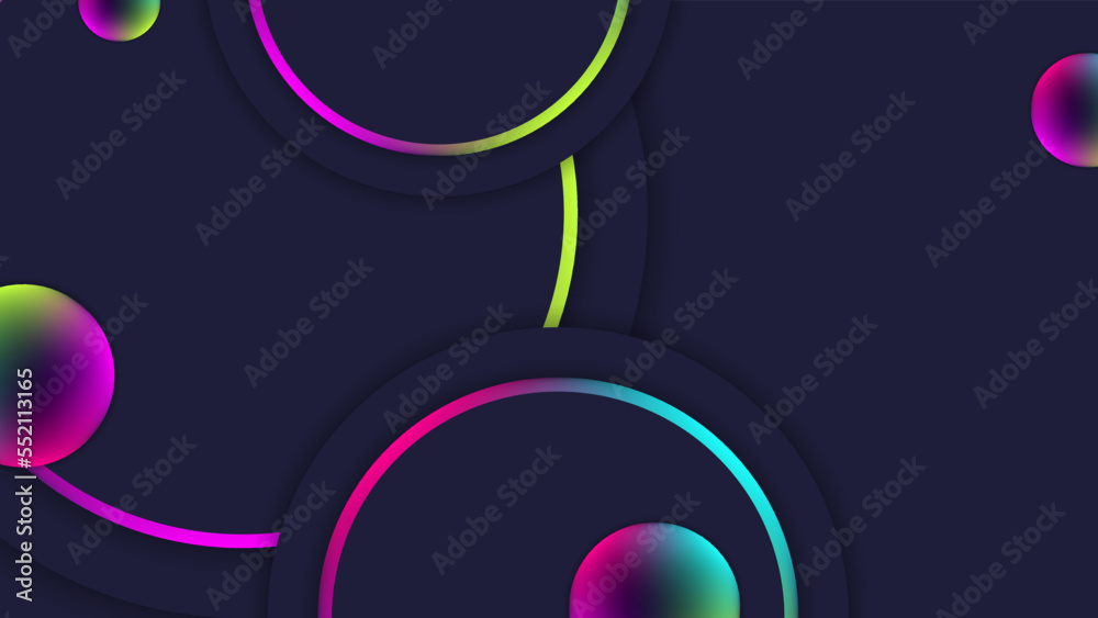 Modern abstract rainbow circle on black template background design Modern abstract rainbow circle on black template background design