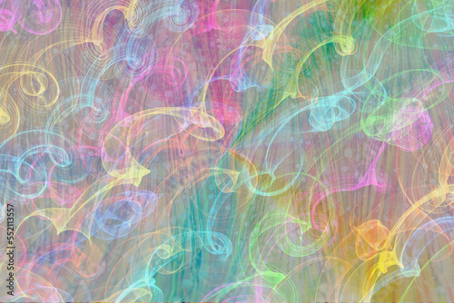 abstract colorful background with circles, waves