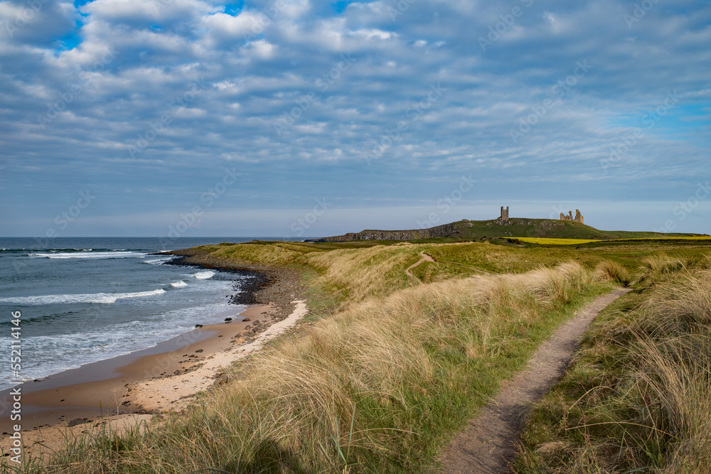 Evening stroll along path at Embleton beach