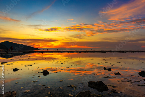 Sun set on the beach in Koh Samui