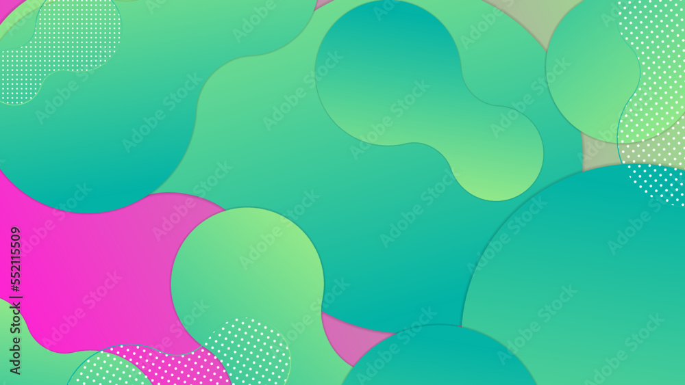 Modern abstract green and pink liquid template background design