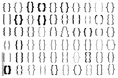 Set of braces or curly brackets icon