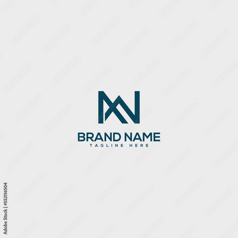 Alphabet AW, WA, A, W letter logo design template vector illustration