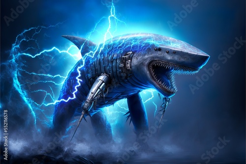 Robot beast animal, with epic electric power photo