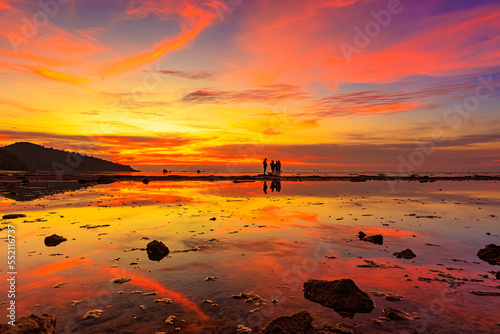 Sun set on the beach in Koh Samui