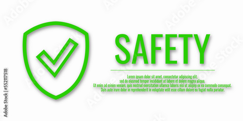 Free Download Banner safety first. Vector illustration with word SAFETY on a white background. Place for your text. - GFXLoad
