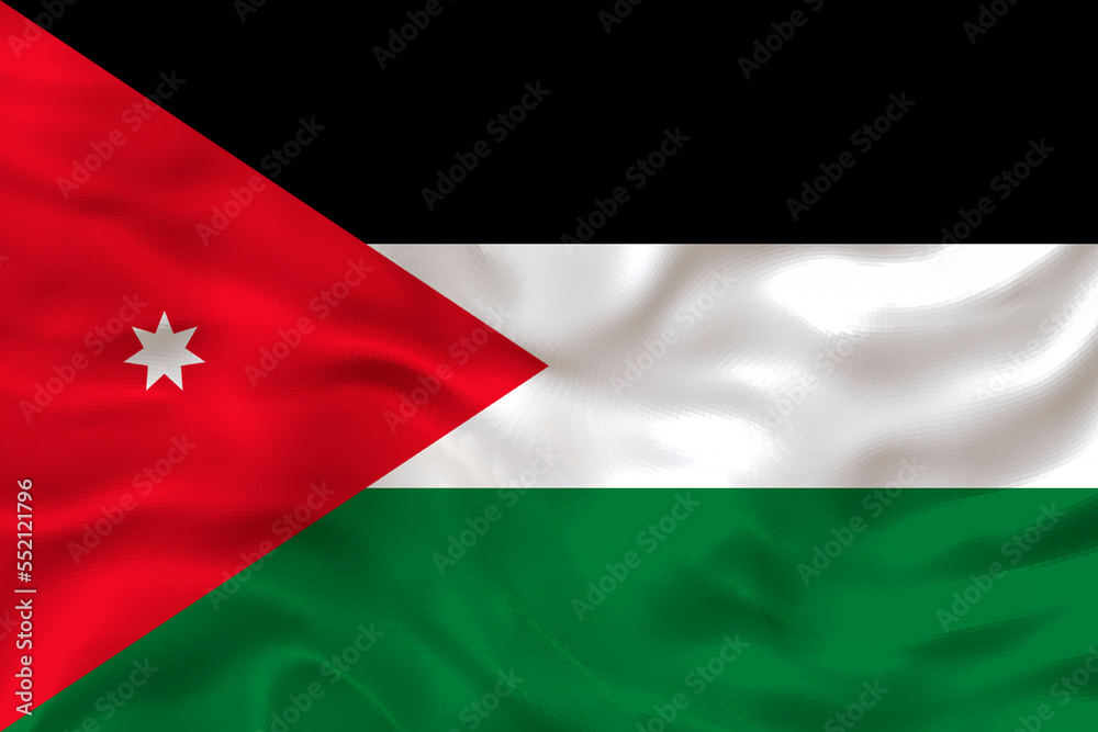National flag  of Iordan. Background  with flag  of Iordan