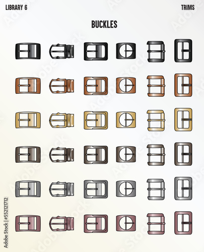 METAL BUCKLES FOR GAMENTS ACCESSORIES VECTOR SKETCH