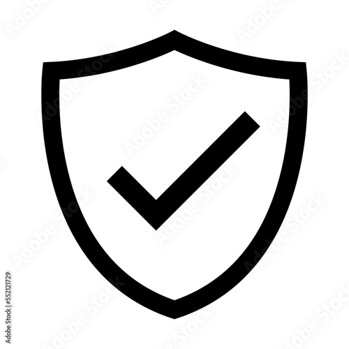 shield with tick mark vector design black