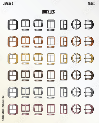 METAL BUCKLES FOR GAMENTS ACCESSORIES VECTOR SKETCH